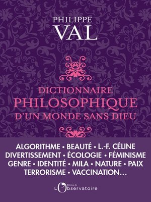 cover image of Dictionnaire philosophique d'un monde sans dieu